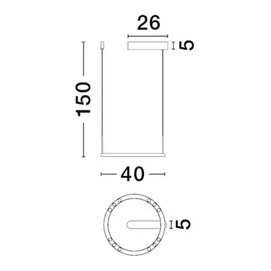 Pierścieniowa lampa wisząca CARENSO LE45405 LED 28W 3000K ring czarny