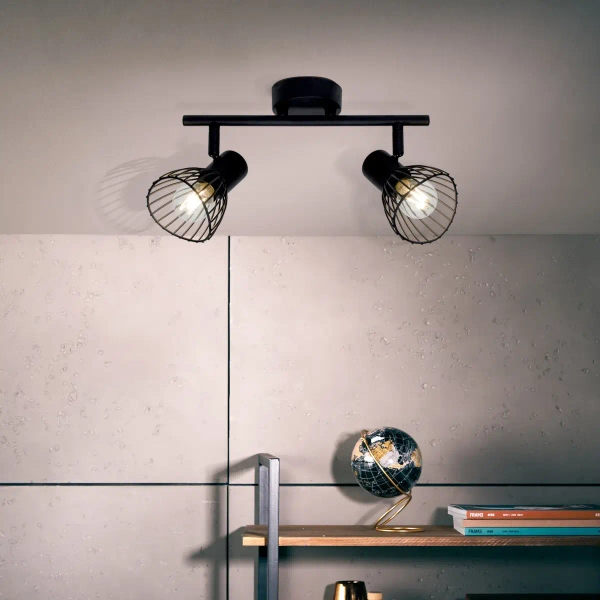 Podwójna lampa sufitowa Elhi 71913/06 z regulacją czarna