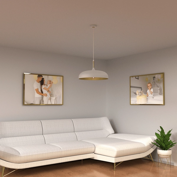 Skandynawska lampa wisząca Lincoln nad wyspę biała złota