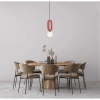 Lampa wisząca filcowa Masso PND-59839-1-RED nad stół kula biała czerwona