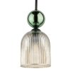 Szklana nocna lampa ścienna Sophia Cognac 11143 żebrowana zielony