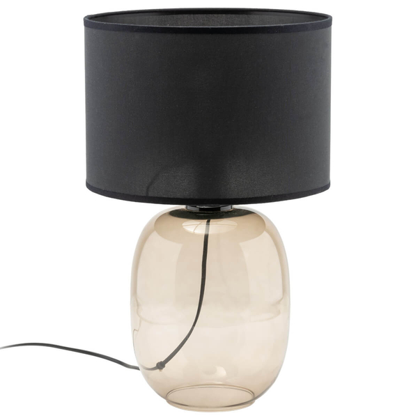 Lampka nocna do salonu Melody 5988 owalna szklana czarna przezroczysta