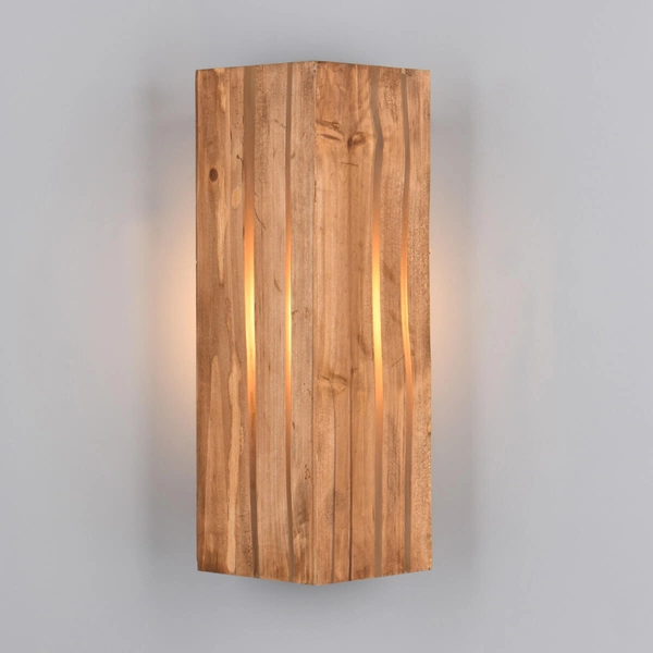 Drewniany kinkiet ścienny KARUNI 263300130 Trio podłużna kostka eco brązowy