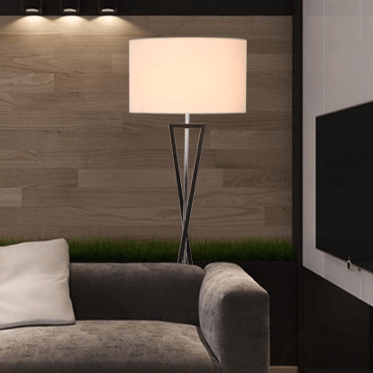 LAMPA podłogowa SANDGLASS FSG-W-E27 Abigali abażurowa OPRAWA stojąca biała