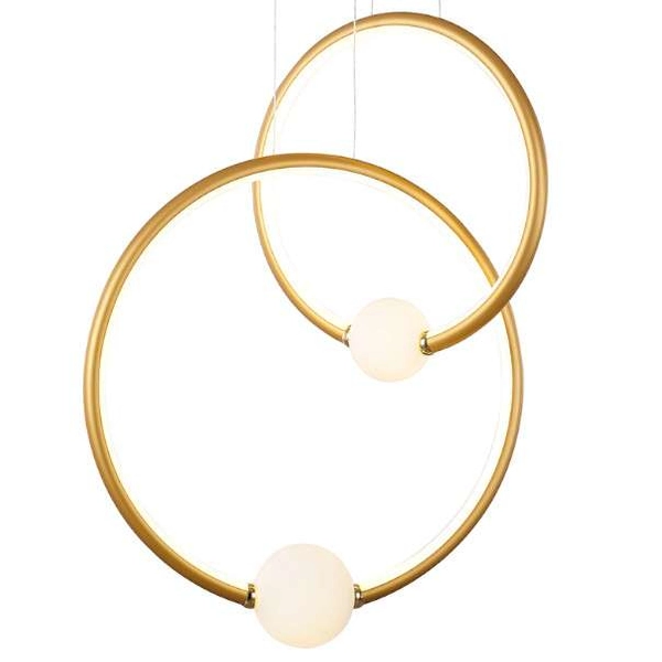 LAMPA wisząca LOZANNA PND-20112035-2B-GD Italux metalowa OPRAWA pierścienie LED 44,8W 3000K zwis kule rings brąz antyczny bi