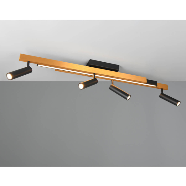 Sufitowa lampa z pilotem ZENO 648310580 LED 12+22W 2700-6500K czarne złote