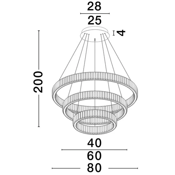 Salonowy żyrandol pałacowy Bauta crystal LED 92W złoty