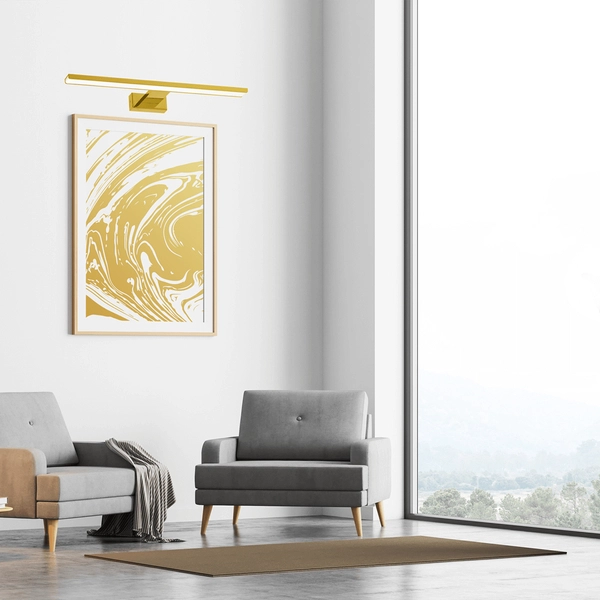 Złoty kinkiet metalowy Pinto listwa LED 12W do pokoju