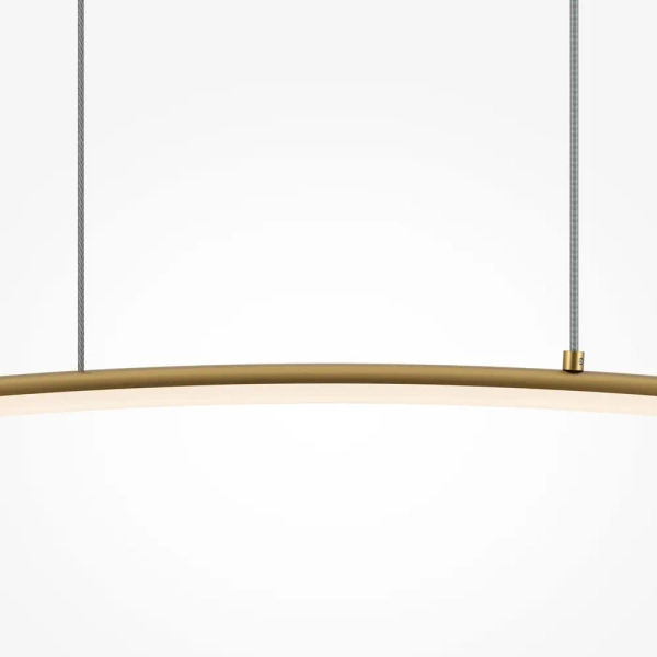 Zagięta wisająca lampa liniowa Curve MOD243PL-L18BSK mosiądz