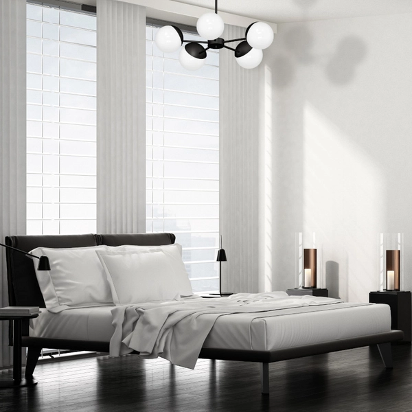 LAMPA sufitowa SFERA MLP8866 Milagro metalowa OPRAWA loftowy plafon kule balls na wysięgnikach sticks czarne białe