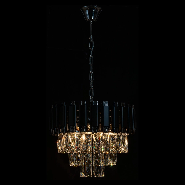 Zwieszany żyrandol Bilbao 6234/4 BL 8C glamour nad stół czarny chrom