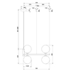 LAMPA wisząca RING MOD013PL-04B Maytoni szklana OPRAWA modernistyczny ZWIS kule balls czarne