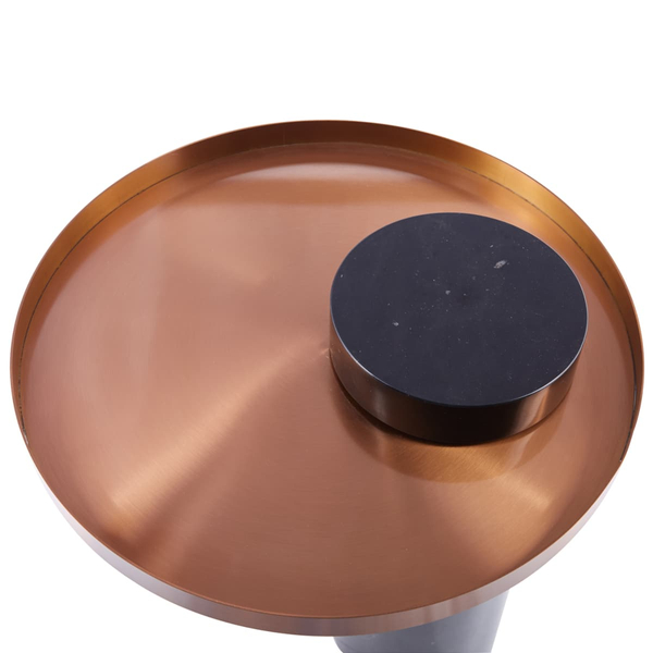 Marmurkowy stolik kawowy COLUMN DP-FA1 black copper Step marmur stal czarny miedziany