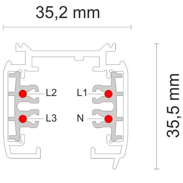 Szyna 2m natynkowa 8100 Shilo do 3-fazowego systemu szynowego biała