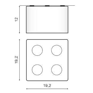Kwadratowa lampa sufitowa AZ0851 regulowana metalowe chrom białe