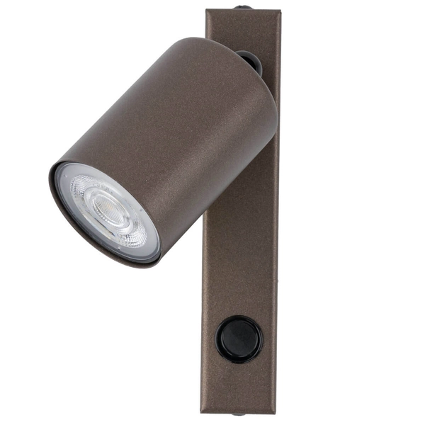 Kinkiet naścienny z włącznikiem Top 4872 tuba rurka do sypialni brązowy