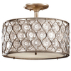 Sufitowa lampa glamour Lucia FE-LUCIA-SF kryształowa srebrna