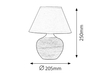 Lampa do sypialni Molly 4391 ceramika abażur biały beżowy