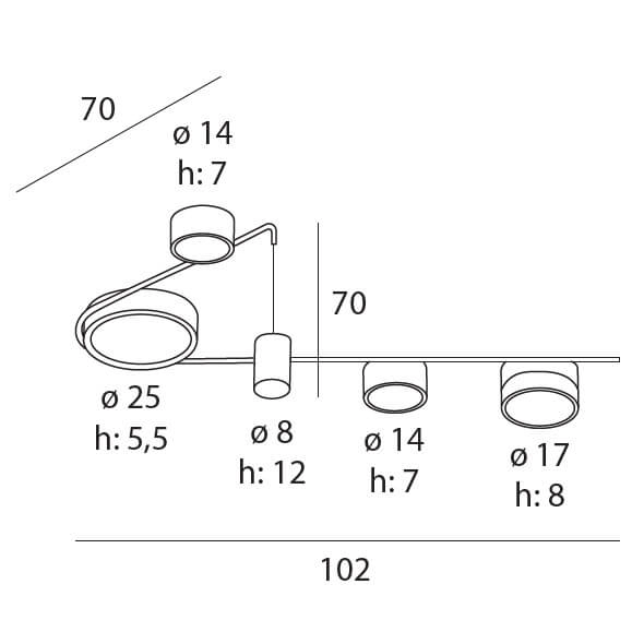 Salonowa lampa sufitowo-wisząca ZUMAIA C0250 Maxlight LED 32W 3000K okręgi czarny