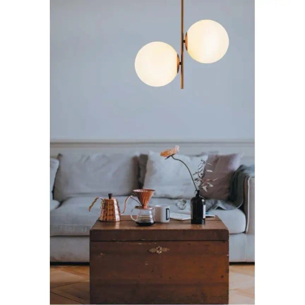 Szklane kule lampa wisząca Venus ST-5025-2 BRASS Step art deco mosiądz