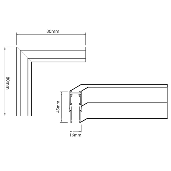 Boczny łącznik narożny do szyn Magnetic Track ML2184 czarny