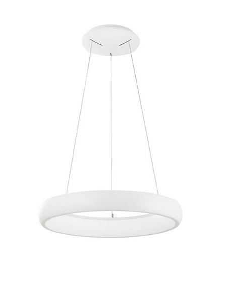 Okrągły żyrandol salonowy Tolu ring LED 32W 3000K metalowy biały