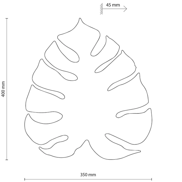 Lampa ścienna do gabinetu Monstera 5719 listek metalowa brązowa