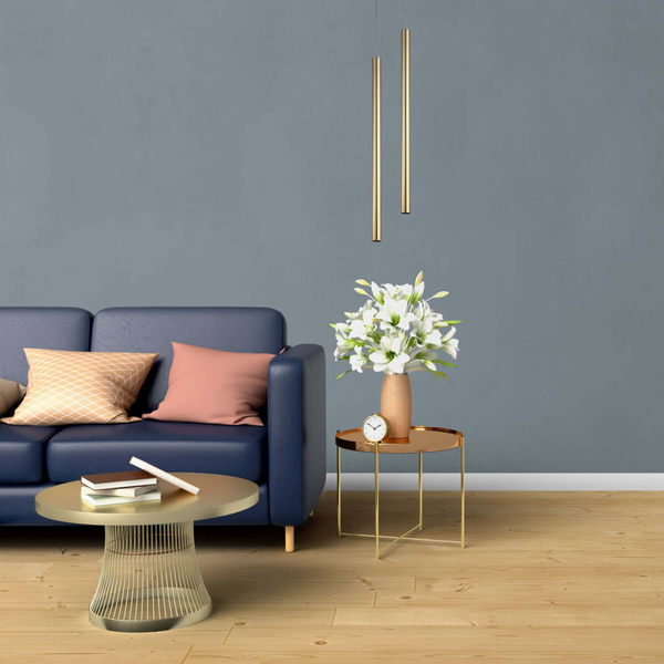 Wisząca lampa salonowa Lunga LP-894/1P GD nowoczesna tuba metalowy sopel złoty