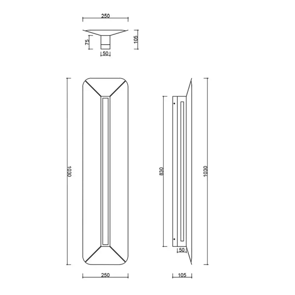 Naścienna lampa YOTTSU YWB690004 niebieska aluminium LED 17W 4000K belka do salonu