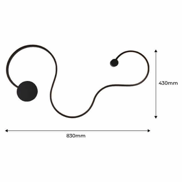 Nowoczesny kinkiet ścienny Linea ABR-MKL40W Abruzzo LED 40W 3000K czarny