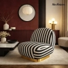 Fotel wypoczynkowy AZURE MM001501100350 biało czarny tkanina 75cm