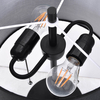 Nocna lampka sypialniana Fogo LP-0304/2T BK Light Prestige abażurowa czarna