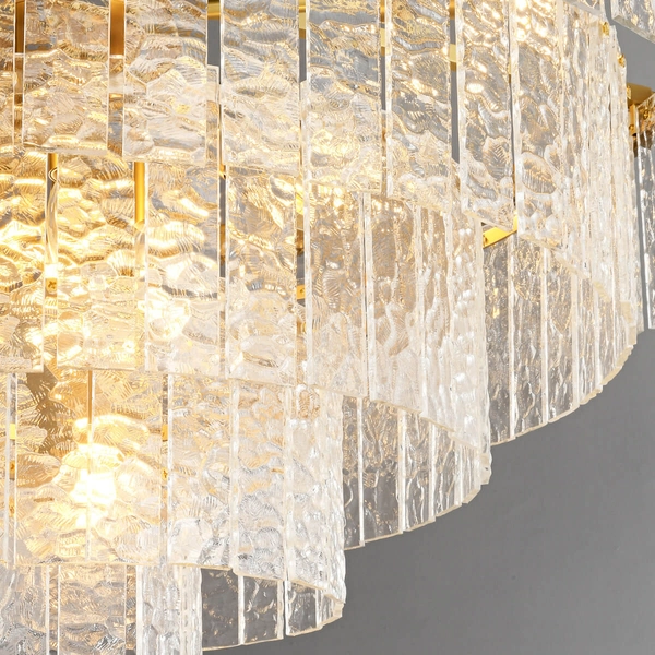 Lampa zwis Iceland ST-6308-6 Step lód kryształki pałacowa do salonu złota