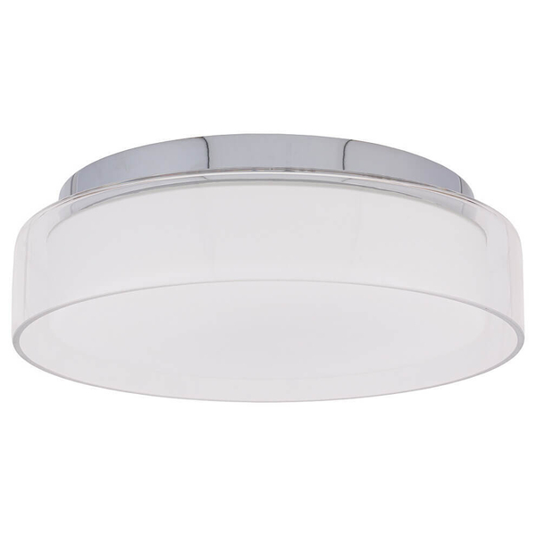 Okrągły plafon salonowy Pan LED 12W 4000K szklana lampa chrom