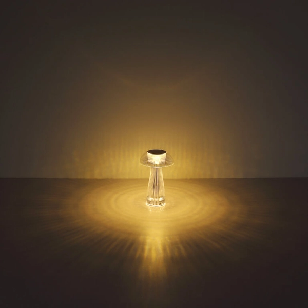Stołowa lampa grzybek Gixi 28072 LED 1,5W CCT do salonu przezroczysty