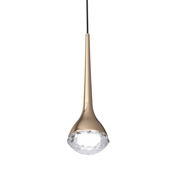 Wisząca lampa złota CRIMA OR80315 LED 6W Orlicki glamour do sypialni