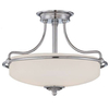Plafon LAMPA sufitowa QZ-GRIFFIN-SFS-C Elstead QUOIZEL szklana OPRAWA okrągła antyczna polerowany chrom biała