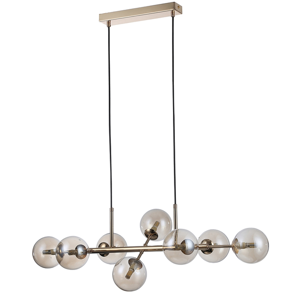 Szklana LAMPA wisząca ERIMIDA PND-2244-8A-GD Italux modernistyczny ZWIS molekuły kule balls złote