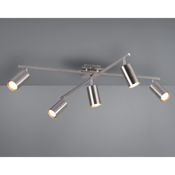 Sufitowa lampa VANTOS DL507612400 Trio regulowane tubki do jadalni srebrna