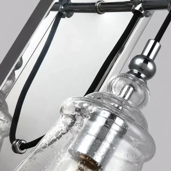 Kinkiet ścienny do salonu LORAS QN-LORAS1 szklany przezroczysty chrom