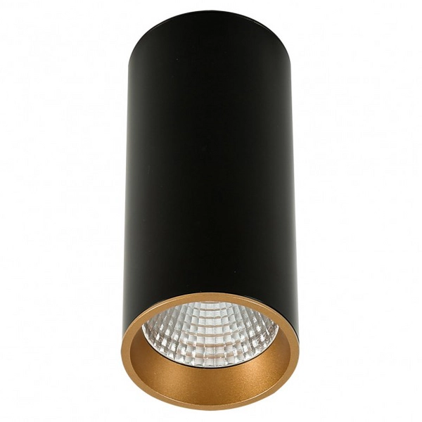 LAMPA sufitowa MOLDES SLC7392/12W 3000K BL+GO Italux metalowa OPRAWA LED 12W downlight tuba czarna złota