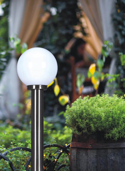 Ogrodowa lampa stojąca Ana K-LP270-1000 Kaja szklana kula chrom