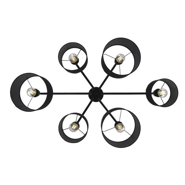 Lampa sufitowa Simone K-4321 pająk z abażurami czarny