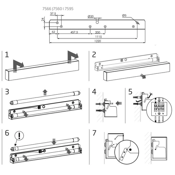 Podłużna lampa ścienna Straight Ceiling 7560 Nowodvorski belka grafitowa