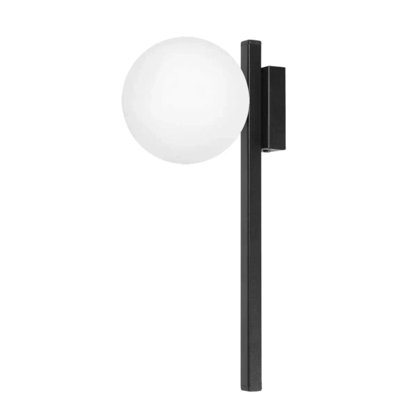 Ścienna lampa szklana Korfu K-5462 kulista metalowa biała czarna