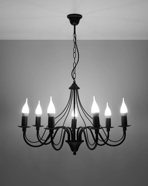 Żyrandol LAMPA wisząca SL.0219 świecznikowa OPRAWA zwis na łańcuchu maria teresa czarny