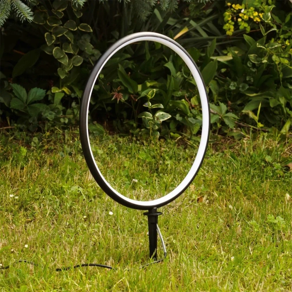 Pierścieniowa wbijana lampa ogrodowa Rings EKO2360 LED 3W 3000K IP54 czarny
