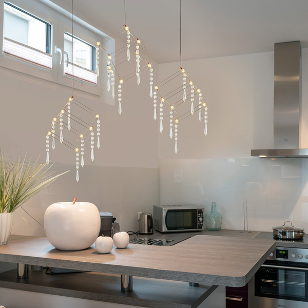 LAMPA wisząca ARANEUS 6117942 Nave glamour OPRAWA metalowa LED 29W 3000K zwis z kryształkami chrom