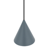 Wisząca lampa stożkowa do salonu ZENITH 11493 szary błękit