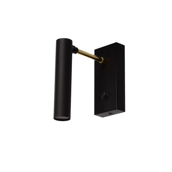 Czarny kinkiet LARS 50717105 ścienna tuba LED 4W 3000K włącznik